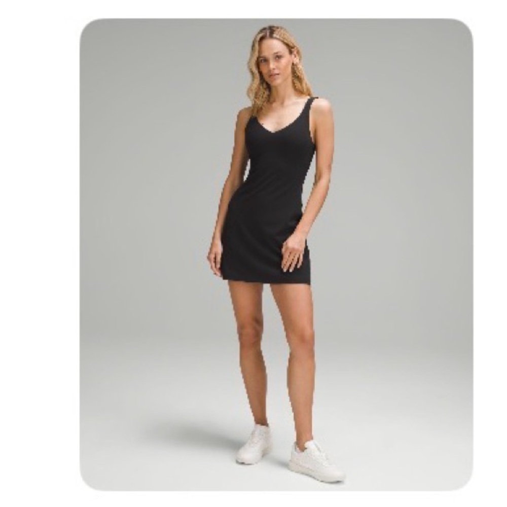 lululemon athletica Align Black V‑Neck Tank Mini Dress - size 4 WORN ONCE